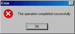 Error: This Operation Succeeded