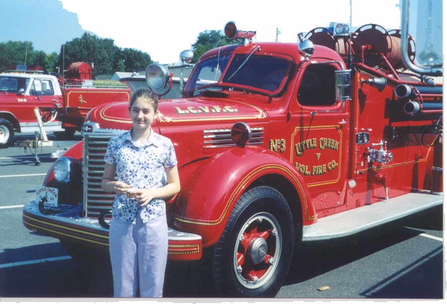 Trish and a classic engine